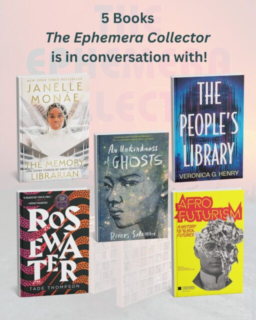 📚✨ Here are five books that share similar themes to The Ephemera Collector:

• The Memory Librarian by @janellemonae - preservation of memory and culture
• The People's Library by @thewordslinger - librarians and AI 
• An Unkindness of Ghosts by @rivers.solomon - neurodivergent main character
• Rosewater by Tade Thompson - dystopian futures where knowledge history is a source of liberation
• Afrofuturism: The History of Black Futures by @kstrait35 - Afrofuturism and history 

These books explore archives, memory, Black futures, Afrofuturism, and the radical preservation of culture, conversations I’m honored to be part of.

If you’re curious, you can support these books in one of three ways:
📚 Request it at your #library
📖 Purchase at your local independent bookstore
🛒 Order it via @bookshop_org

Let’s keep these worlds and these conversations alive.

#TheEphemeraCollector #Afrofuturism #BlackArchives #SpeculativeFiction #IndieBookstores #LibraryLove #BlackFutures #StacyNathanielJackson
